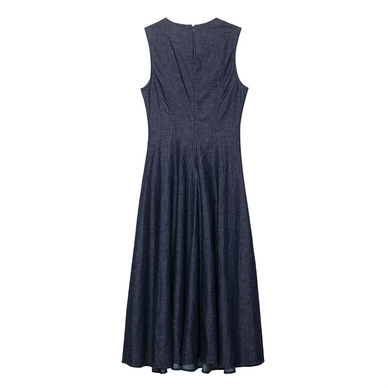 New slim fit fashion retro den - Midi Dress ulasan dan harga