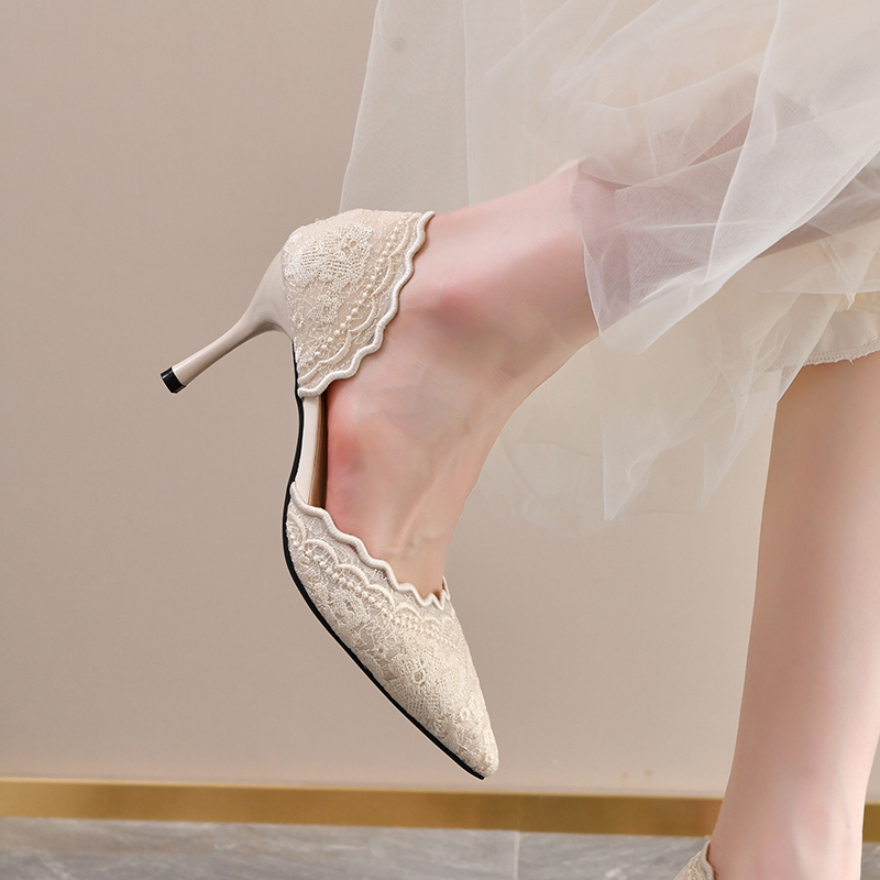 Lace Pointed Toe High Heels Wo - Womens Heels ulasan dan harga