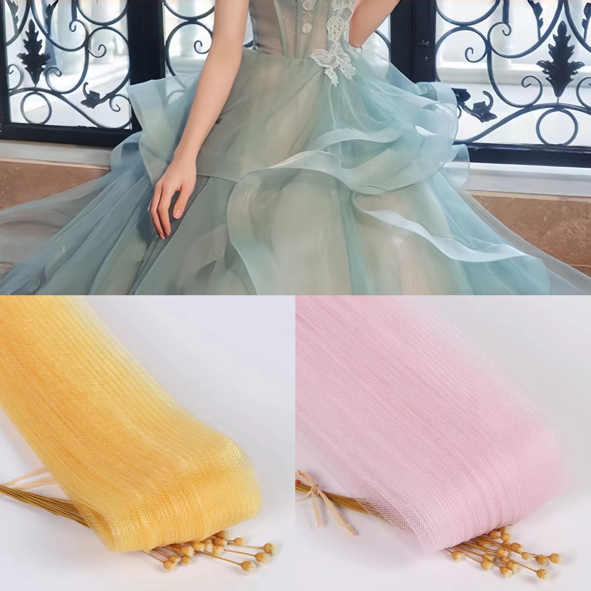 Elastic Mesh for Sewing Weddin - Formal Dress ulasan dan harga